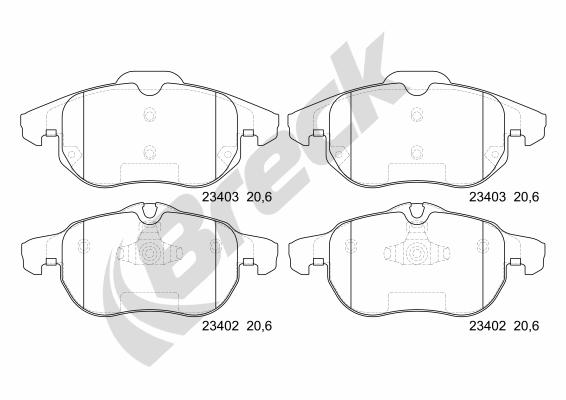 Set placute frana,frana disc 23402 00 701 00 BRECK